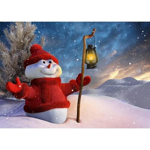 Winter Snowman in Red Cloth Photo Backdrops Vinyl Photography Background for Studio Children Family Party Photocall Photobooth