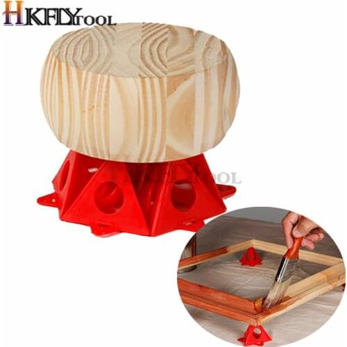 10pcs/Set Woodworking Accessories Wood work Tools Painters Pyramid Stands Paint Tool Triangle Paint Pads Feet Yellow