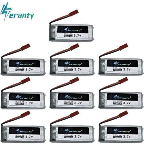 10Pcs/set Original 3.7V 900mah lipo Battery For X5 X5C X5SC 8807 8807W A6 A6W M68 Rc Quadcopter Spare Parts Drone battery 752560