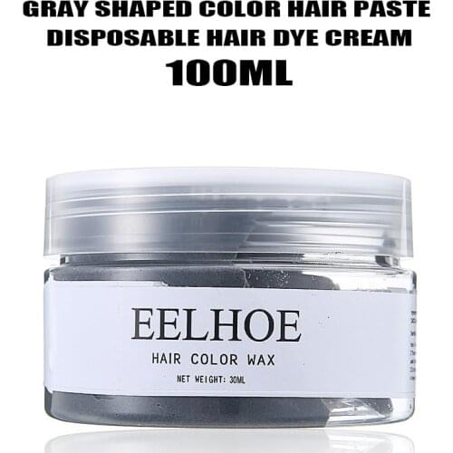 100ml Hair Color Wax Hair Gel Instant Silver Grey Color Dye Cream Temporary Styling Diy Mud One-time Molding Paste