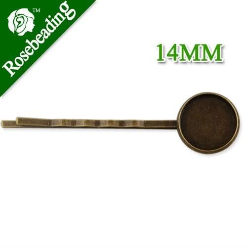 2013-2014 new 55*14MM Antique Bronze Plated Brass Bobby Pin With bezel,fit 14mm glass cabochon,bobby pin,sold 50pcs per pkg