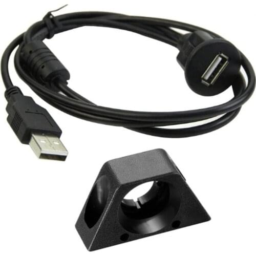 39.37in/78.74in Dash Board Car Mount USB 2.0 Male to Female Socket Extension Panel Cable