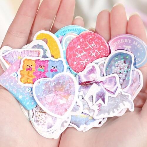 45 Pcs Streamer Series Laser Sticker DIY Decorative Accessories Stickers Journal Scrapbooking DIY School supplies