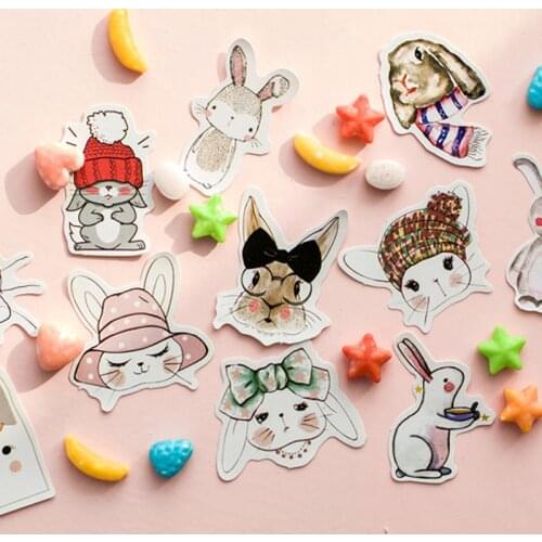 45 pcs/pack Creative Cute Rabbit Stickers Paper Stationery Mini Decoration Paper Sticker Decoration DIY Album Diary Scrapbooking