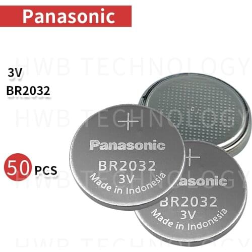50pcs New Original Battery For Panasonic 3V BR2032 Battery BR 2032 High temperature Button Coin Cell Batteries