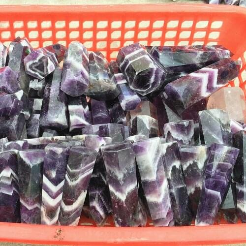 500g/1000g Natural Dream Amethyst Point Quartz Crystal Wand Obelisk Gemstone Tower Reiki Healing