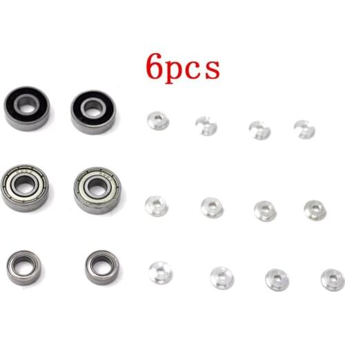 6Pcs 8/9/11/13mm Bearing Guide Roller with Washers/Gaskets/Spacers for 1/32 Scale Tamiya Mini 4WD Car Model Spare Parts