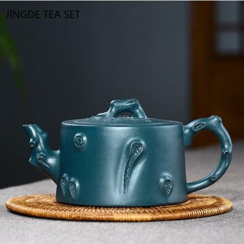 Authentic Yixing Purple Clay Teapot Raw Ore Azure Mud Plum Teapot Household Filter Kettle Chinese Tea Set Accessories 300ml