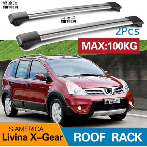 2Pcs Roof bars For NISSAN Livina X-Gear S.AMERICA 2009+ Aluminum Alloy Side Bars Cross Rails Roof Rack Luggage CUV SUV LED