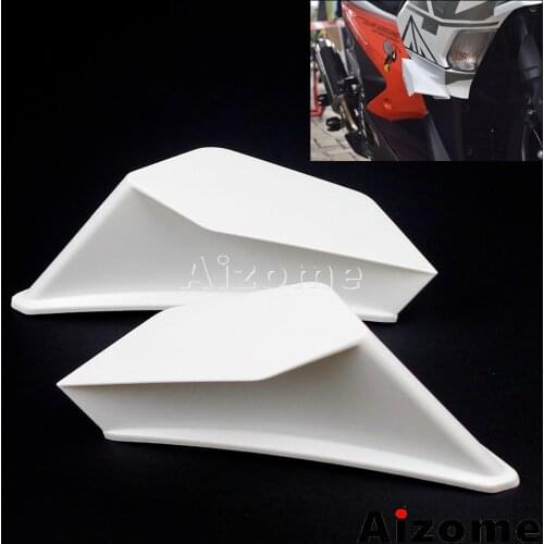 White Spoiler Wing Kit For Yamaha Suzuki Kawasaki Honda Motorbike Winglet Aerodynamic Wing Kit For Nmax Aerox 155 PCX Vario CBR