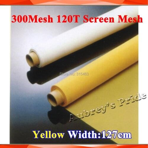 Free Shipping Yellow 5 Yards Meter 300Mesh Count Silk Net Stenci Polyester Silk Screen Printing Mesh 120T 127CM Width