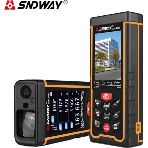 SNDWAY Original Digital Laser Distance Meter Camera Rangefinder 80/120m With Color LCD Screen USB Rechargeable Battery Tester