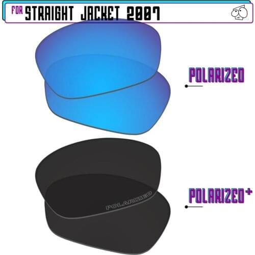 EZReplace Polarized Replacement Lenses for - Oakley Straight Jacket 2007 Sunglasses - Black P Plus-Blue P