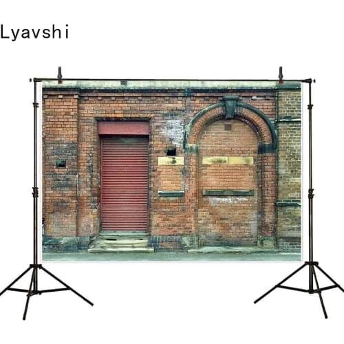 Lyavshi photography background old brick wall door street vintage professional photophone party photozone props backdrop