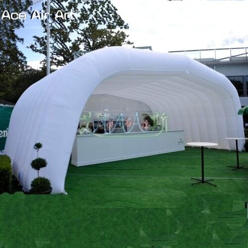 Giant white stage tunnel inflatable car cover shelter stage archway event station party marquee,airoof exhibition tent for sale