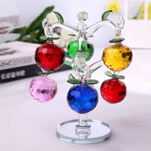 Crystal Apple Tree Ornaments Fengshui Crafts Figurines living room TV Cabinet Wine Cabinet Decorative Home Decor Gift Souvenir
