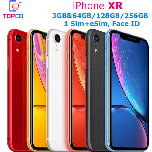 IPhone XR Factory Dual SIM/Single SIM Unlocked Original Mobile Phone 4G LTE 6.1" Hexa-core 12MP&7MP RAM 3GB ROM 64GB