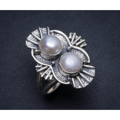Natural River Pearl Handmade Mexican 925 Sterling Silver Ring, US Size 6 S2186