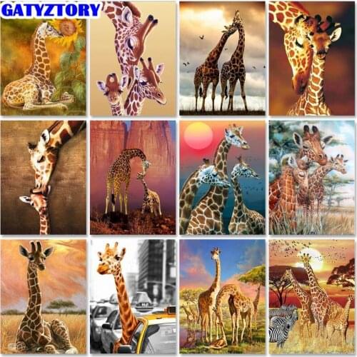 Painting By Numbers Giraffe On Canvas Acrylic Paint For Adult DIY Kits Drawing With Frame Animal Picture Coloring By Numbers Dec