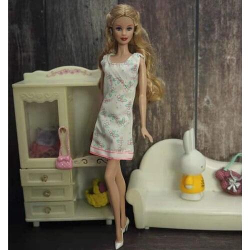 Fashion Floral Princess Dress 1/6 BJD Doll Clothes for Barbie Clothes Outfit FR Kurhn Clothing 11.5" Dolls Accessories Kids Toy