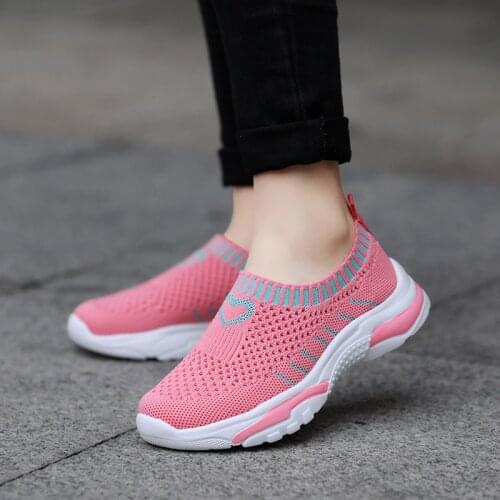 New Kids Summer Sneakers Mesh Sports Shoes For Girls Baby Soft Lightweight Casual Breathable Elastic Knitted Single Socks Shoes