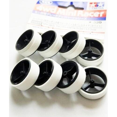 Trim Tires 95254/15414 Narrow Large Dia. Wheel & White Arched Tires Manual Polished For SX SXX Chassis Tamiya Mini 4WD Car Model