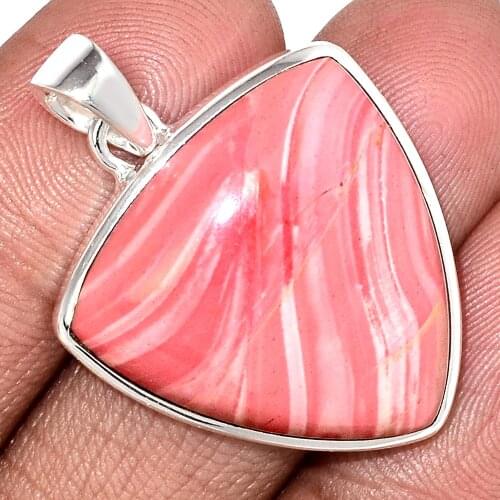 Genuine AUSTRALIAN PINK OPAL Pendant 925 Sterling Silver, Total Length : 38.1 mm, AP6935
