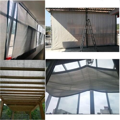 Grey 80% Sun Shade Rate Net HDPE Sun Shelter Window Awning Outerdoor Garden Netting Fence Balcony Flowers Yard Pavillion Shade