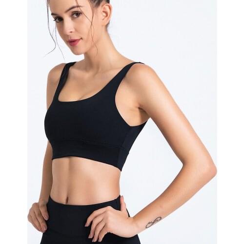 Sexy Wide Straps Yellow Push Up Sports Bra Padding Crop Top For Fitness Wear Vest Gym Womens Running Top Female Short Brassiere