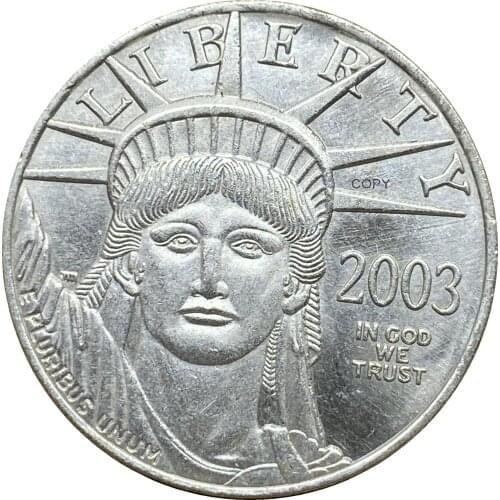 United States Of America 2003 W Year Statue of Liberty 50 Dollars Eagle Bullion Coinage Plated Silver Copy Commemorative Coins
