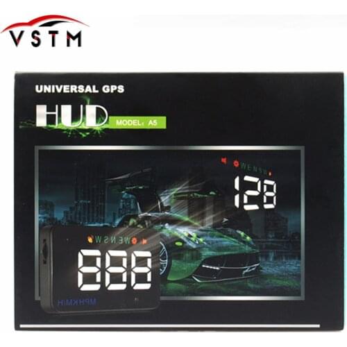 Universal Car HUD GPS Speedometer Speedo Head Up Display A5 Digital Over Speed Alert Windshield Projetor Auto Navigation
