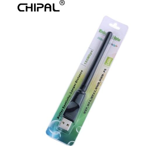 CHIPAL 150Mbps USB WiFi Adapter 150M Mini Wireless Network Card LAN Wi-Fi Receiver Wi Fi Antenna 802.11 b/g/n for Desktop Laptop