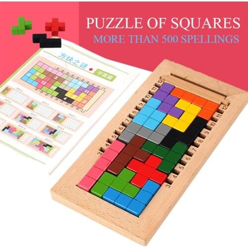 The Mystery Of Tetris Childrens Three-dimensional Panel Drawing Intelligent Building Blocks Wooden Toys Gifts For Children