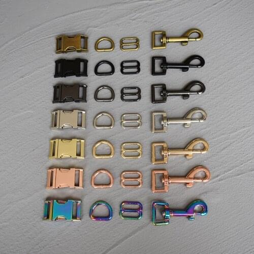 1 set 20mm Metal hardware D ring adjuster belt strap slider release buckle for pet dog collar harness DIY accessory 20-4s8