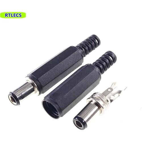 10 pcs DIY 6.3 mm x 3.0 mm DC Power Plug Female wire cable solder Connector Adapter barrel length 9.5 mm