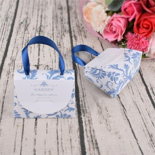 10Pcs Mini Folding Chocolate Handbag Present Gift Box Lipstick Candy Storage Box for Wedding Baby Shower