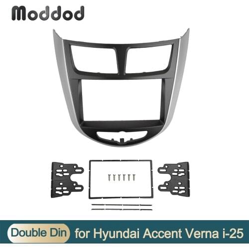 2 Din Fascia for HYUNDAI i-25 Accent Solaris Verna Radio CD DVD Audio Panel Dash Mount Trim Refit Kit Face Surround Frame Bezel
