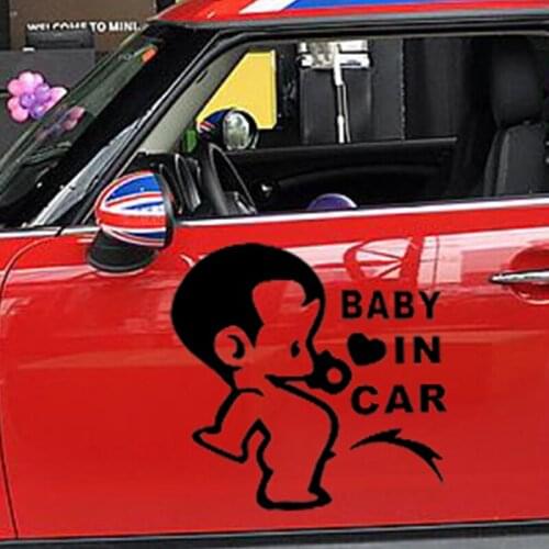 2X 2018 hot car-styling Lovely Funny Cute Child Boys Baby In Car On Board Car Sticker For Cars Side Truck Window Door JDM