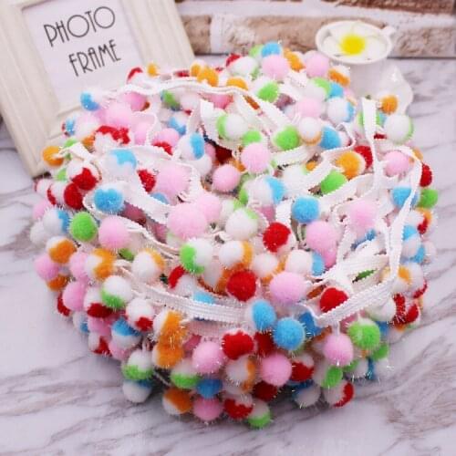 25yards Color Pom Poms Tassel Lace Fabric Decorative Fringe Braid Trimming Fabric DIY Sewing Accessories Pompom Lace Material
