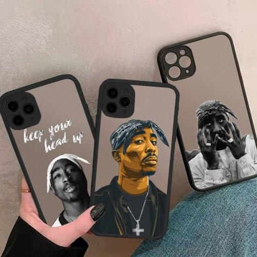 2Pac famous Rapper pattern luxury design Phone Case matte transparent For iphone 7 8 11 12 plus mini x xs xr pro max cover