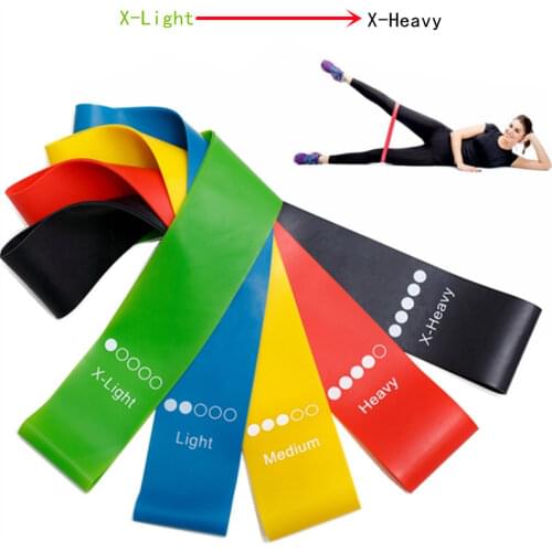 5Pcs/Set Yoga Resistance Rubber Bands Fitness Equipment 0.35mm-1.1mm Pilates Sport Training Workout Elastic Bands