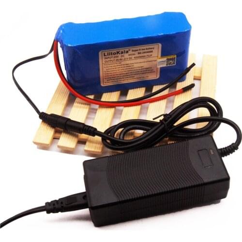 LiitoKala 24V 4ah 6ah 8ah 10ah 12ah battery pack 15A BMS 250w 29.4V 10000mAh battery pack for wheelchair motor electric power