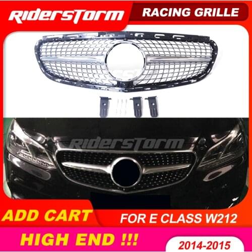 For E class W212 Diamond Grille For E Class W212 E300L E400L E200 E350 MESH Grill Without Emblem 2014-2016 Year GRILL