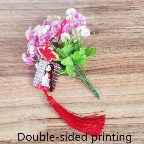 Free Shipping 15pcs/lot New style Sublimation Blank MDF Chinese knot printed on both sides For Sublimation INK Print DIY Gifts
