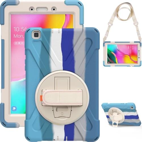 For Samsung Galaxy Tab A 8" 2019 T290/T295 Multifunction Tablet Kids Safe Shockproof Heavy Duty Silicone Colorful Case