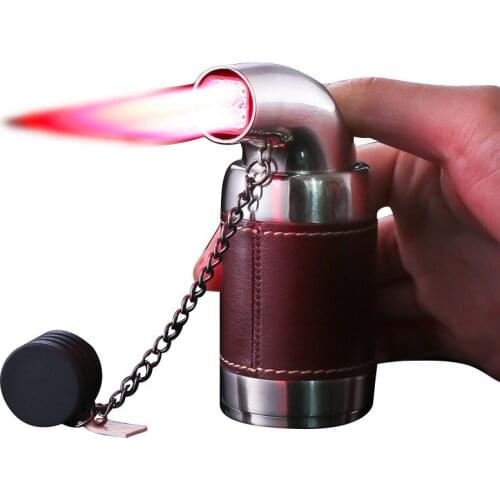 HONEST Metal Cigar Cigarette Tobacco Lighter 4 Torch Jet Flame Refillable Smoking Tool Accessories Portable Gift Box