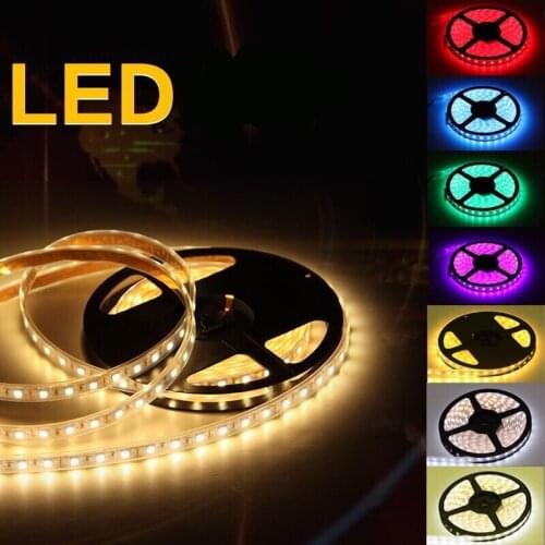 5M SMD 2835 3528 LED Strip Light DC 12V Flexible LED Tape Ribbon White Warm White 60leds/m RGB Waterproof Ruben For Home Decor
