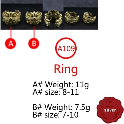 A109 S925 sterling silver ring jewelry personality trend simple cross gold-plated fashion popular hip-hop style gift for lover