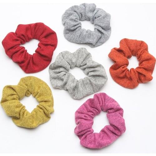 2PCS New Trendy Women Wool Hair Scrunchies Girls Hair Rubber Bands Elastic Hair Bands Ponytail Hair Holders Ties Gum Accessories