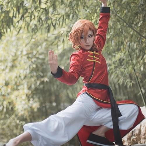 Anime Bungou Stray Dogs Nakahara Chuya Cosplay Costumes Tai chi Top Pants Set Men Halloween Xmas Christmas Custome Uniform